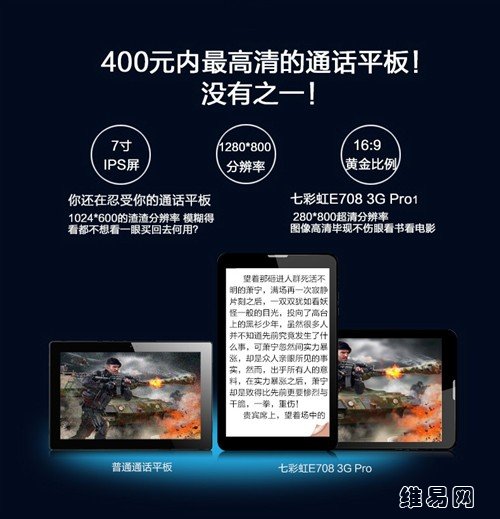 399元最高清七彩虹E708 3G Pro即将上市 